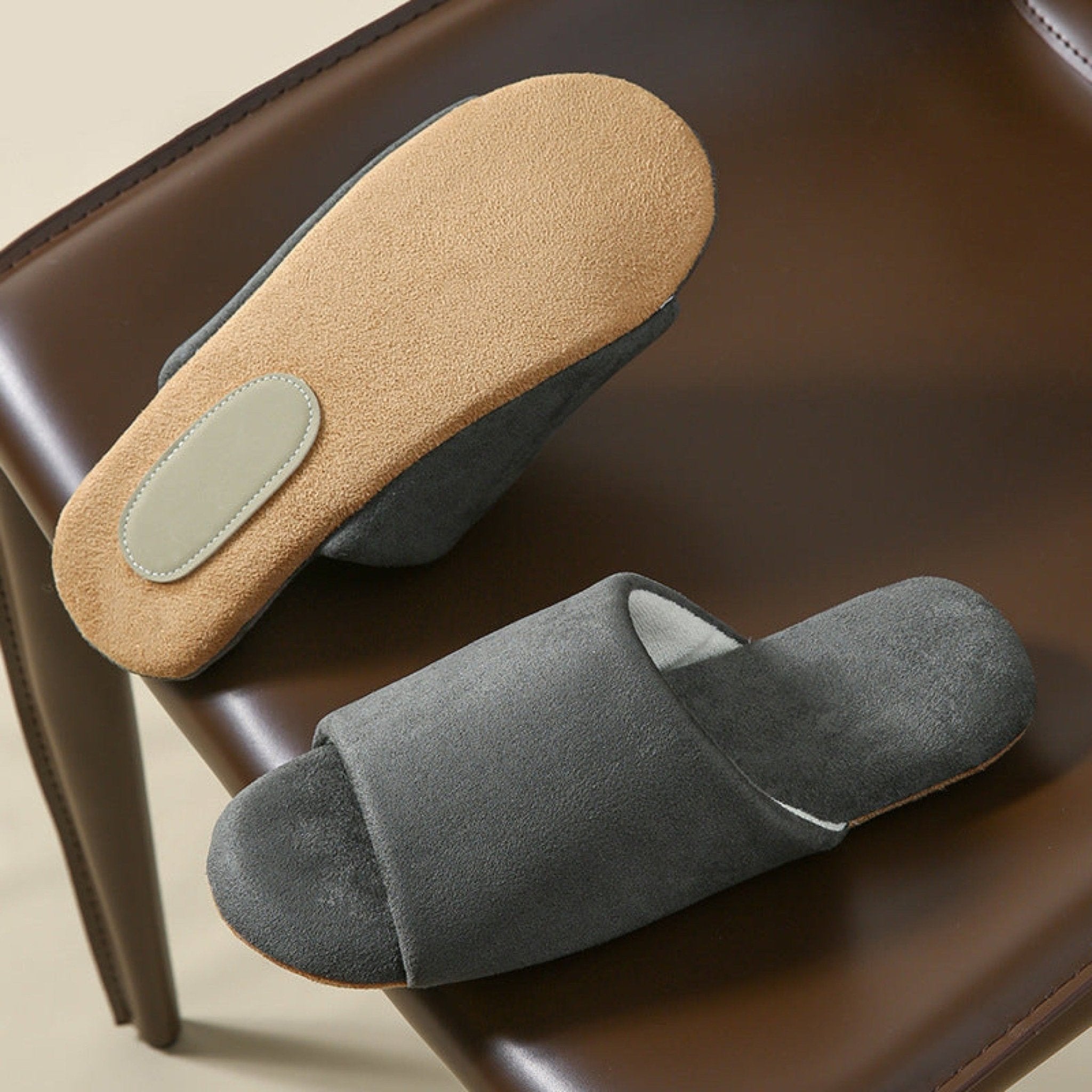 Open Toe Cotton House Slipper / Dark Gray - Ever Lasting