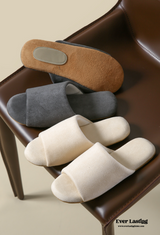 Open Toe Cotton House Slipper / Dark Gray