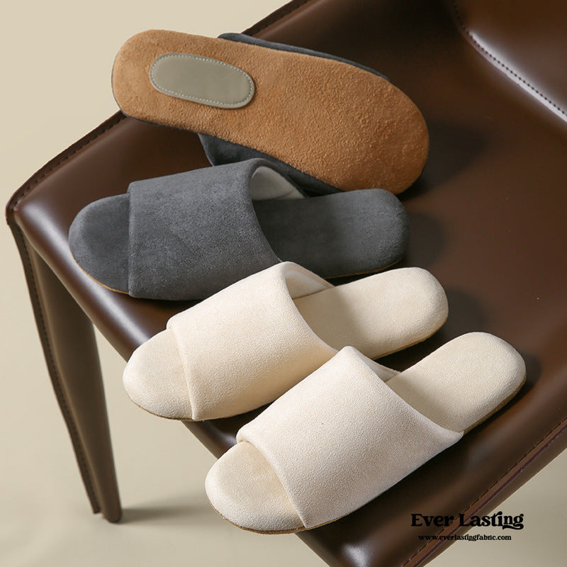 Open Toe Cotton House Slipper / Dark Gray