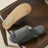 Open Toe Cotton House Slipper / Dark Gray