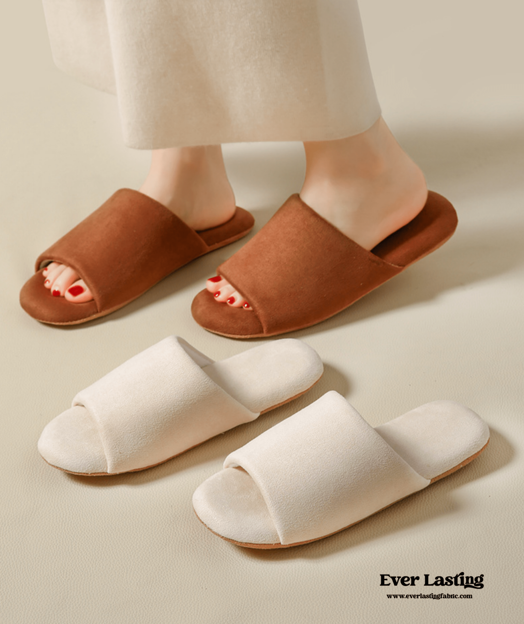 Open Toe Cotton House Slipper / Pink - Ever Lasting