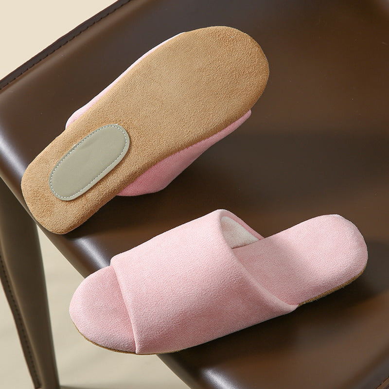 Open Toe Cotton House Slipper / Pink