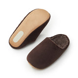 Open Toe Cotton House Slipper Solid / Brown Large