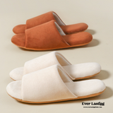 Open Toe Cotton House Slipper / White