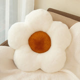 Orange Flower Pillow Set / Polka Dot White Pillowcase + Insert
