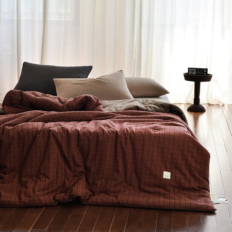  - Ever Lasting - Owen Heritage Plaid Comforter Blanket / Rust Red - Blanket - Ever Lasting