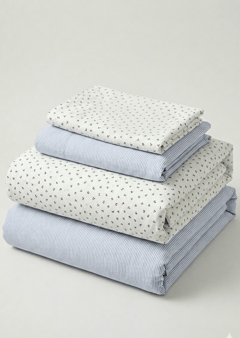  - Ever Lasting - Paloma Striped Floral Bedding Set / Blue - Bedding Set - Ever Lasting