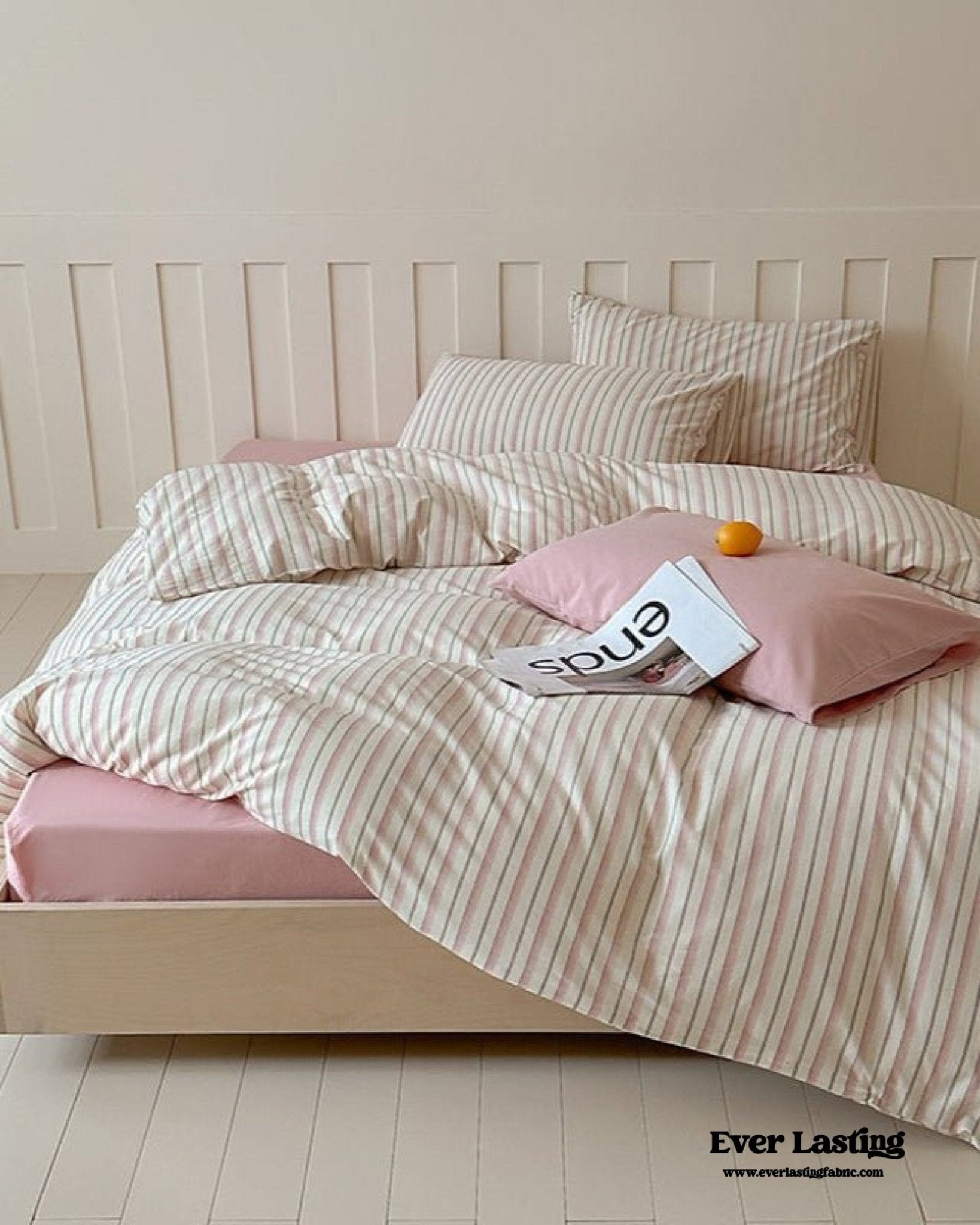 Parker Minimalist Striped Bedding Set / Pink - Ever Lasting