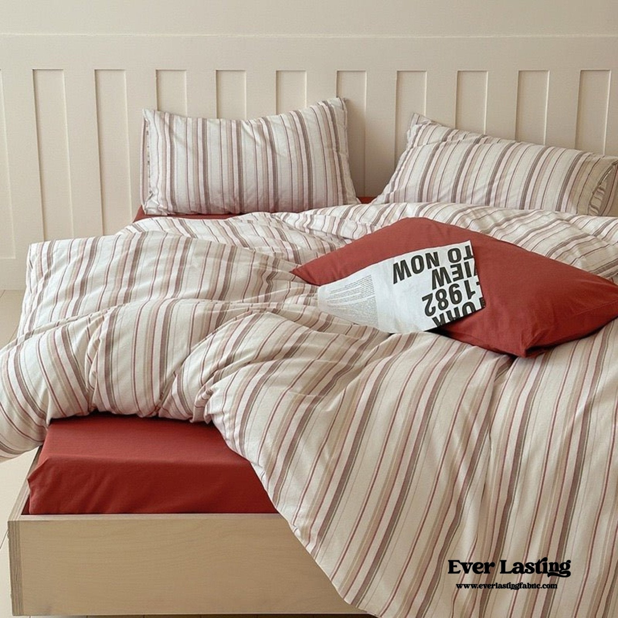 Parker Minimalist Striped Bedding Set / Pink - Ever Lasting