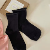 Pastel & Bold Rolled Low Cut Socks (8 Colors)