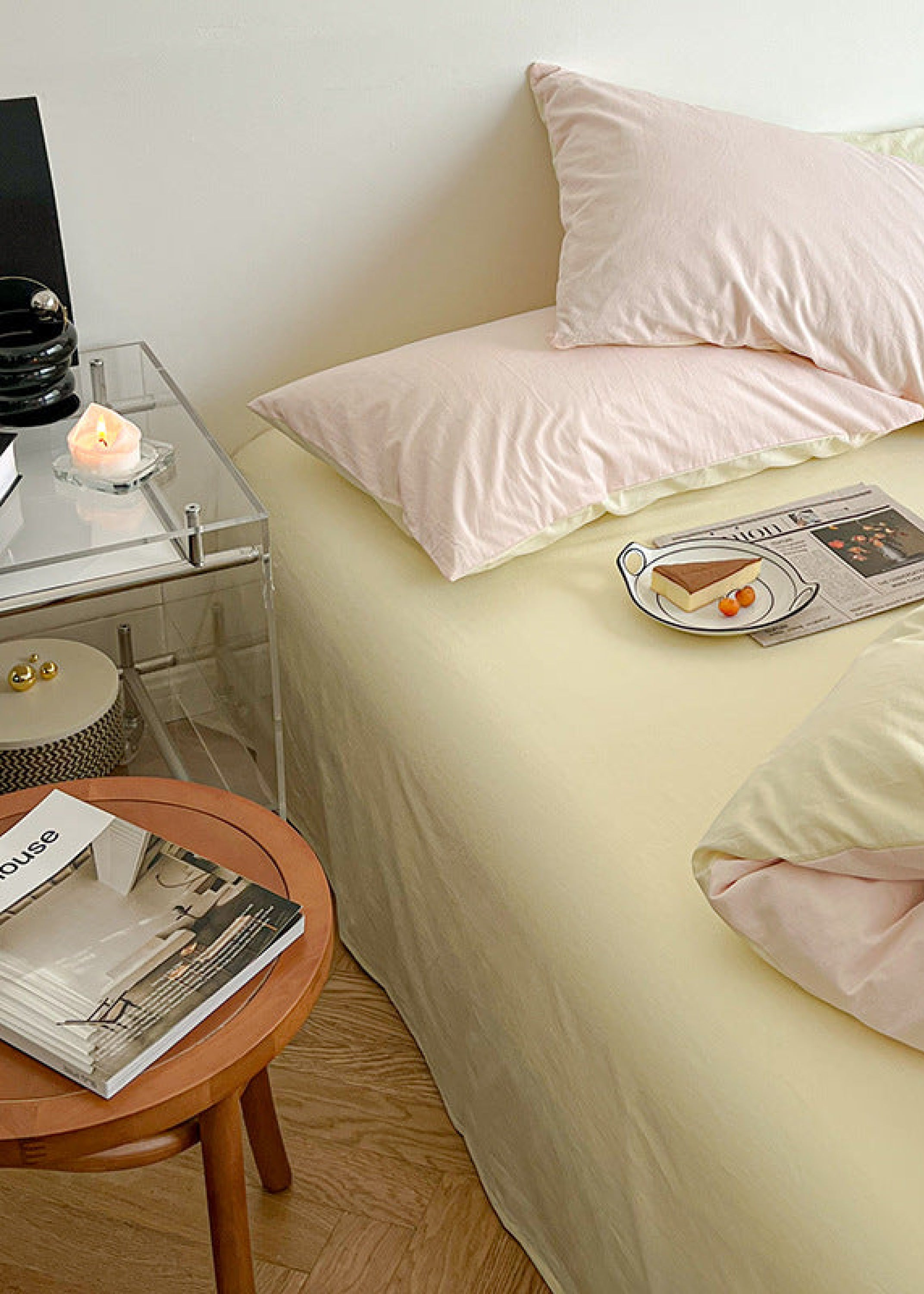 Pastel Duo Bedding Set / Yellow + Pink