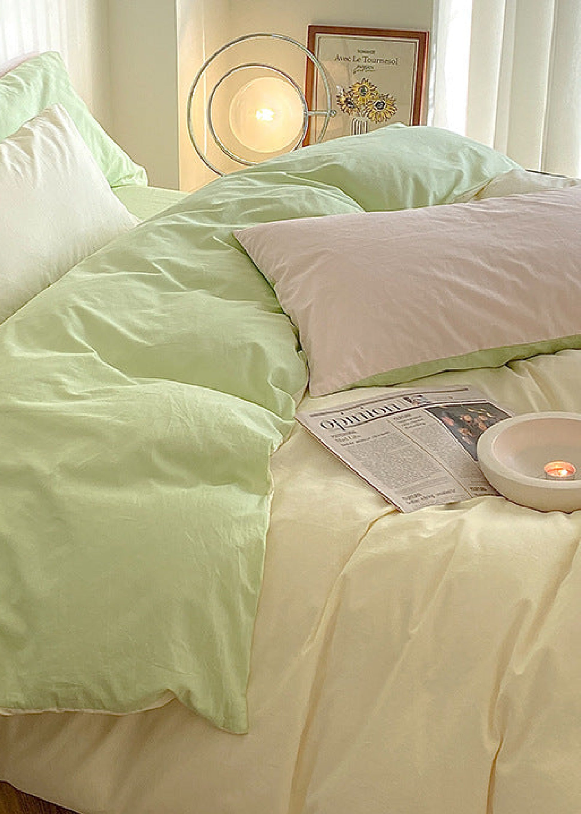 Pastel Duo Bedding Set / Yellow + Pink