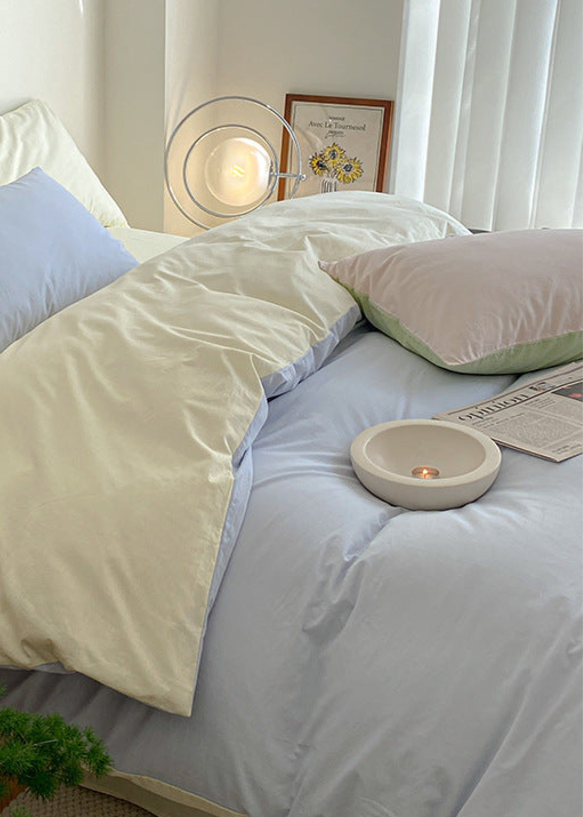 Pastel Duo Bedding Set / Yellow + Pink