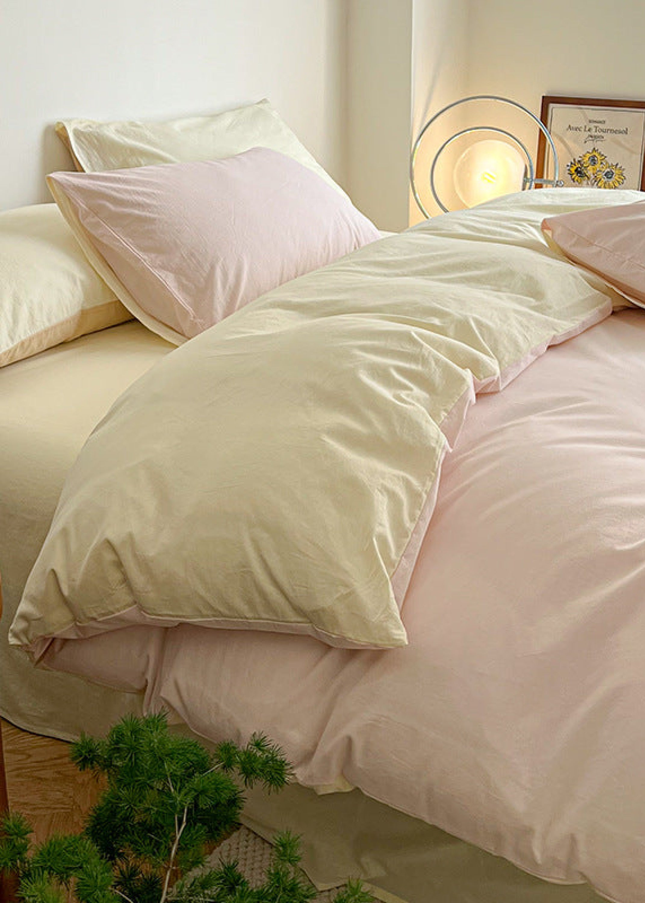 Pastel Duo Bedding Set / Yellow + Pink