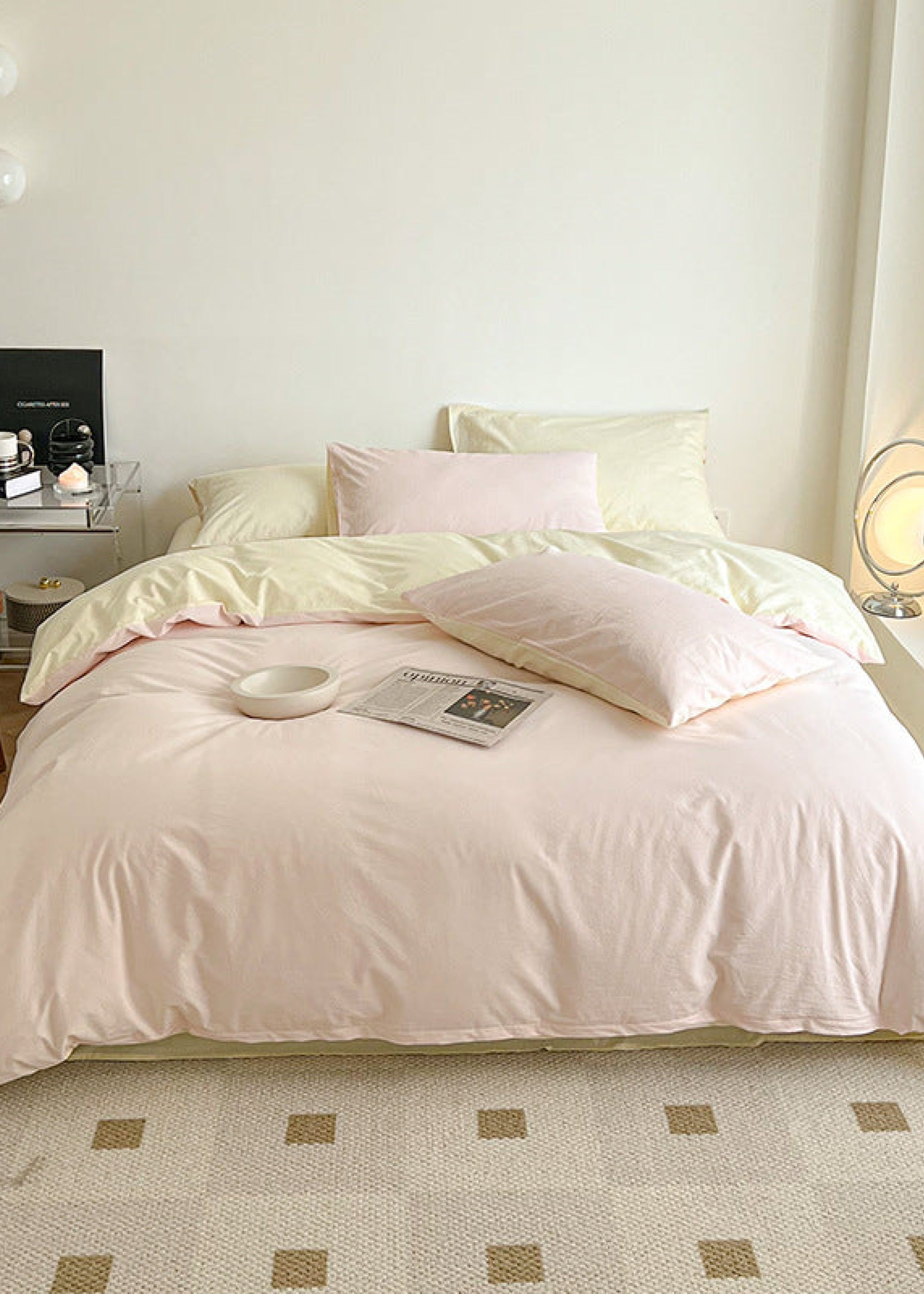 Pastel Duo Bedding Set / Yellow + Pink