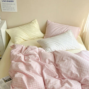 Pastel Gingham Pillowcases (4 Colors) Pink Pillow Cases