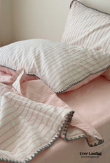 Pastel Stripe Blanket Set / Green Blankets