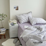 Pastel Striped Blanket Set / Purple