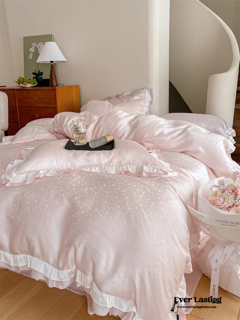 Pastel Tencel Ruffle Bedding Set