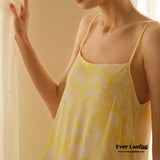 Pastel Yellow Floral Summer Slip Pajama