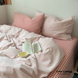Peekaboo Gingham Stripe Bedding Set / Gray