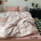 Peekaboo Gingham Stripe Bedding Set / Mint Green