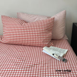 Peekaboo Gingham Stripe Bedding Set / Pink