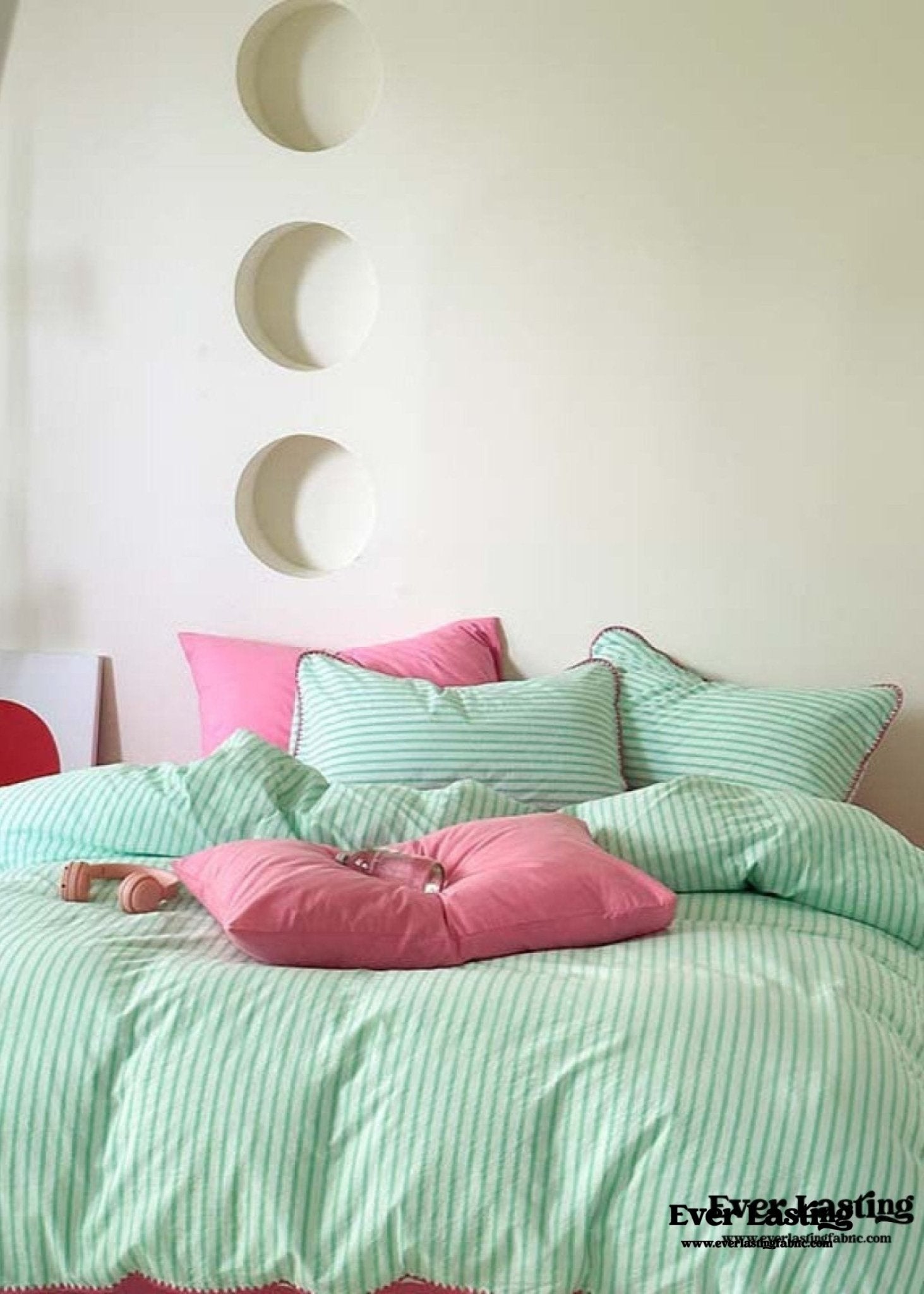 Pepper Candy Stripe Bedding Set / Blue + Yellow - Ever Lasting