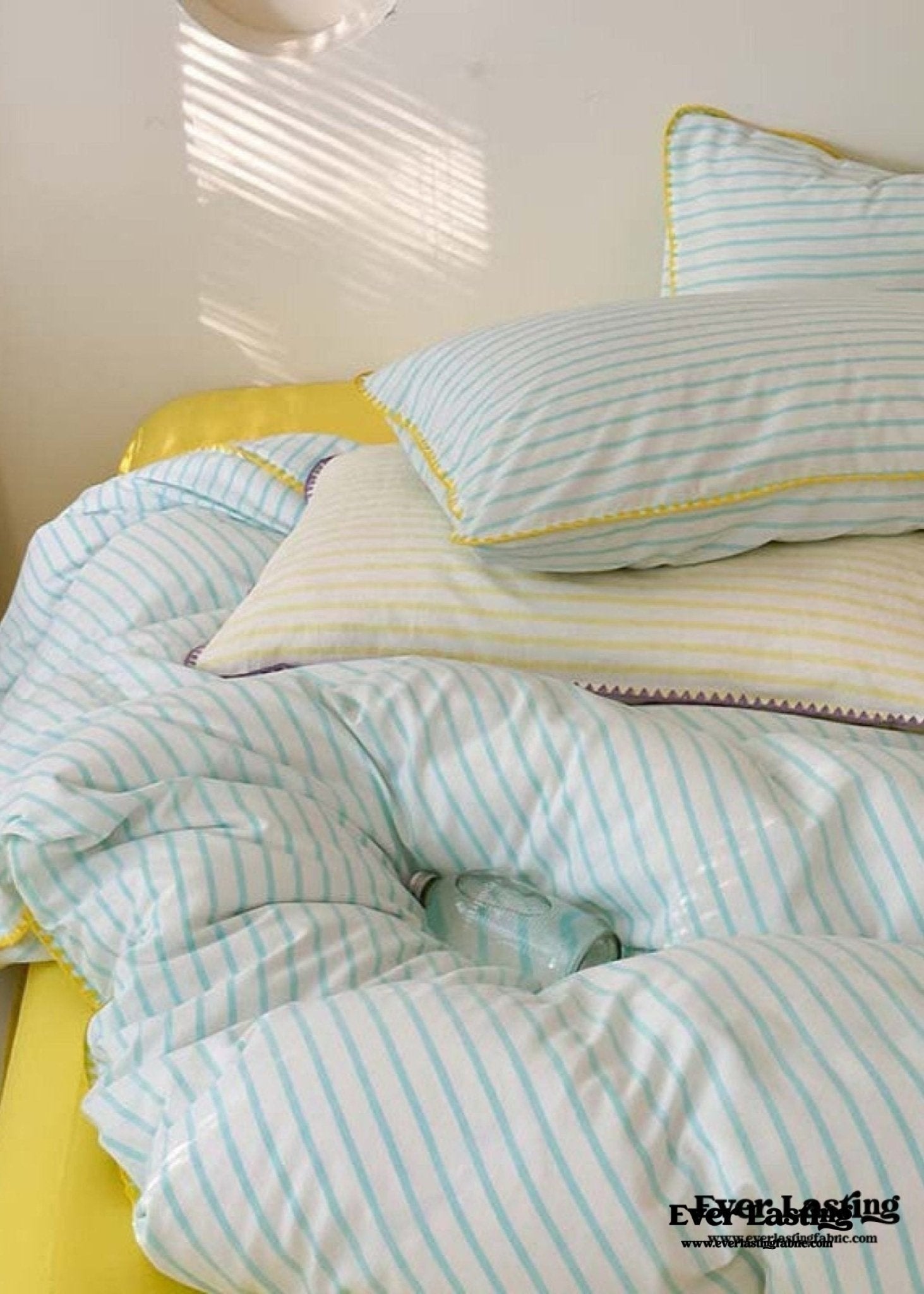 Pepper Candy Stripe Bedding Set / Light Green - Ever Lasting