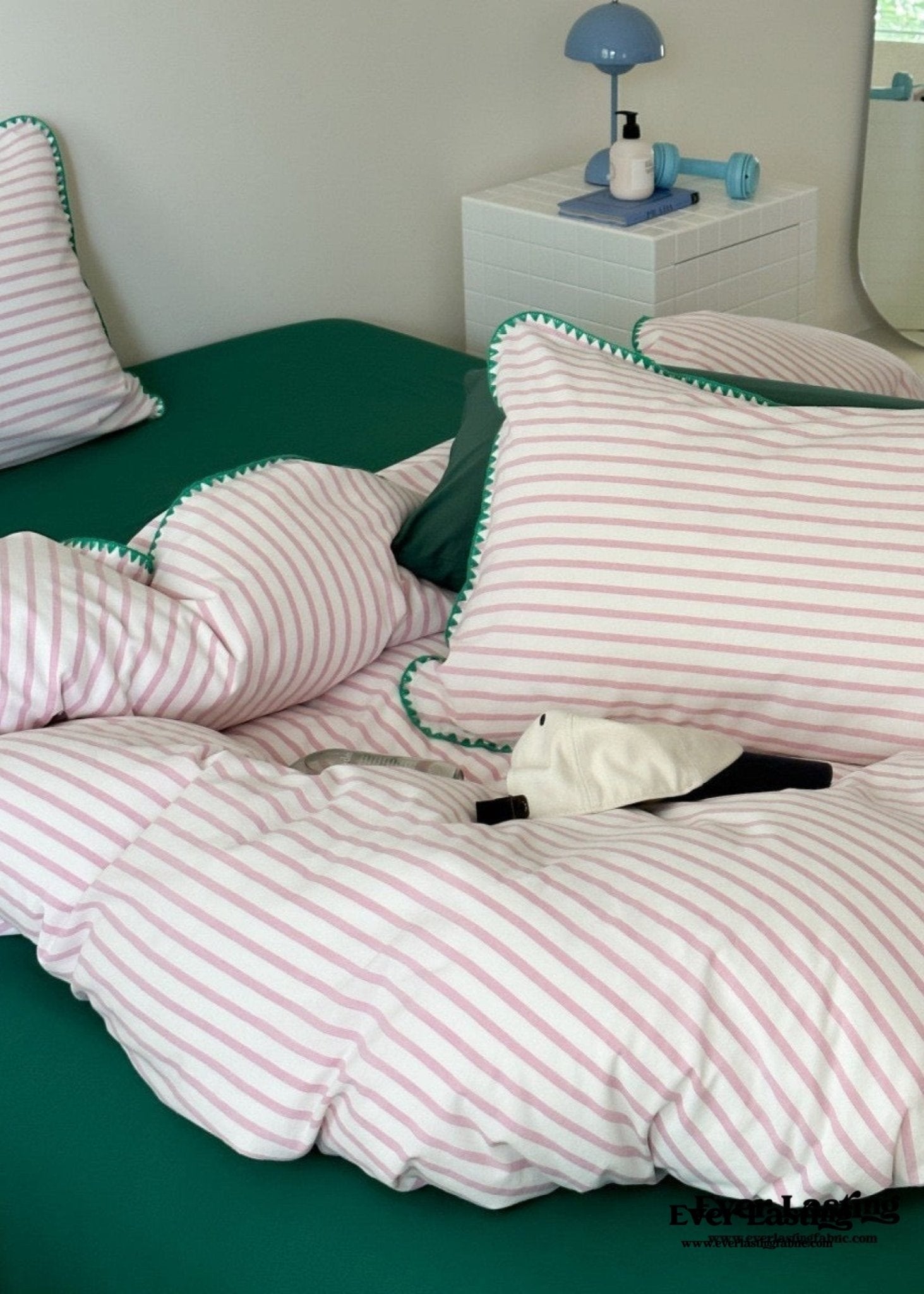 Pepper Candy Stripe Bedding Set / Light Green - Ever Lasting