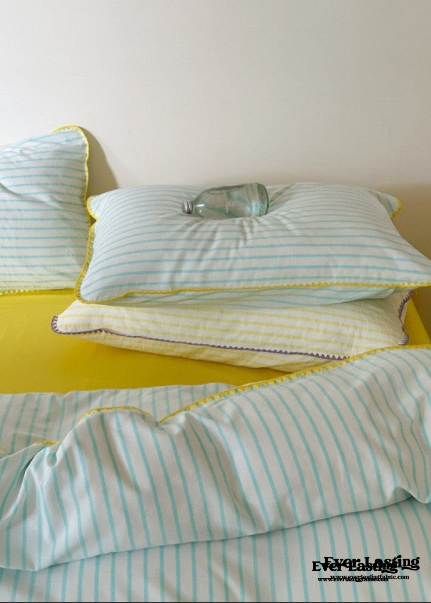 Pepper Candy Stripe Bedding Set / Light Green - Ever Lasting