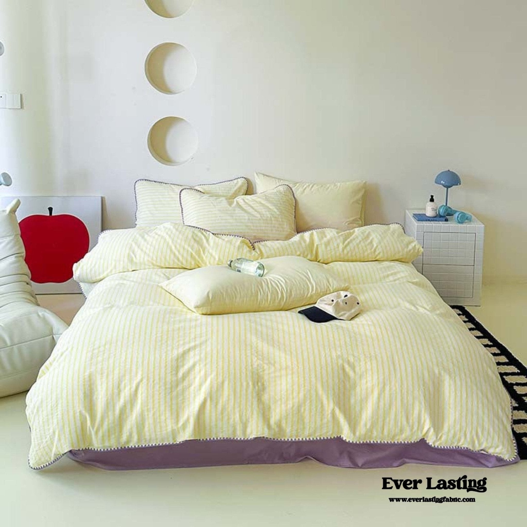 Pepper Candy Stripe Bedding Set / Light Green - Ever Lasting