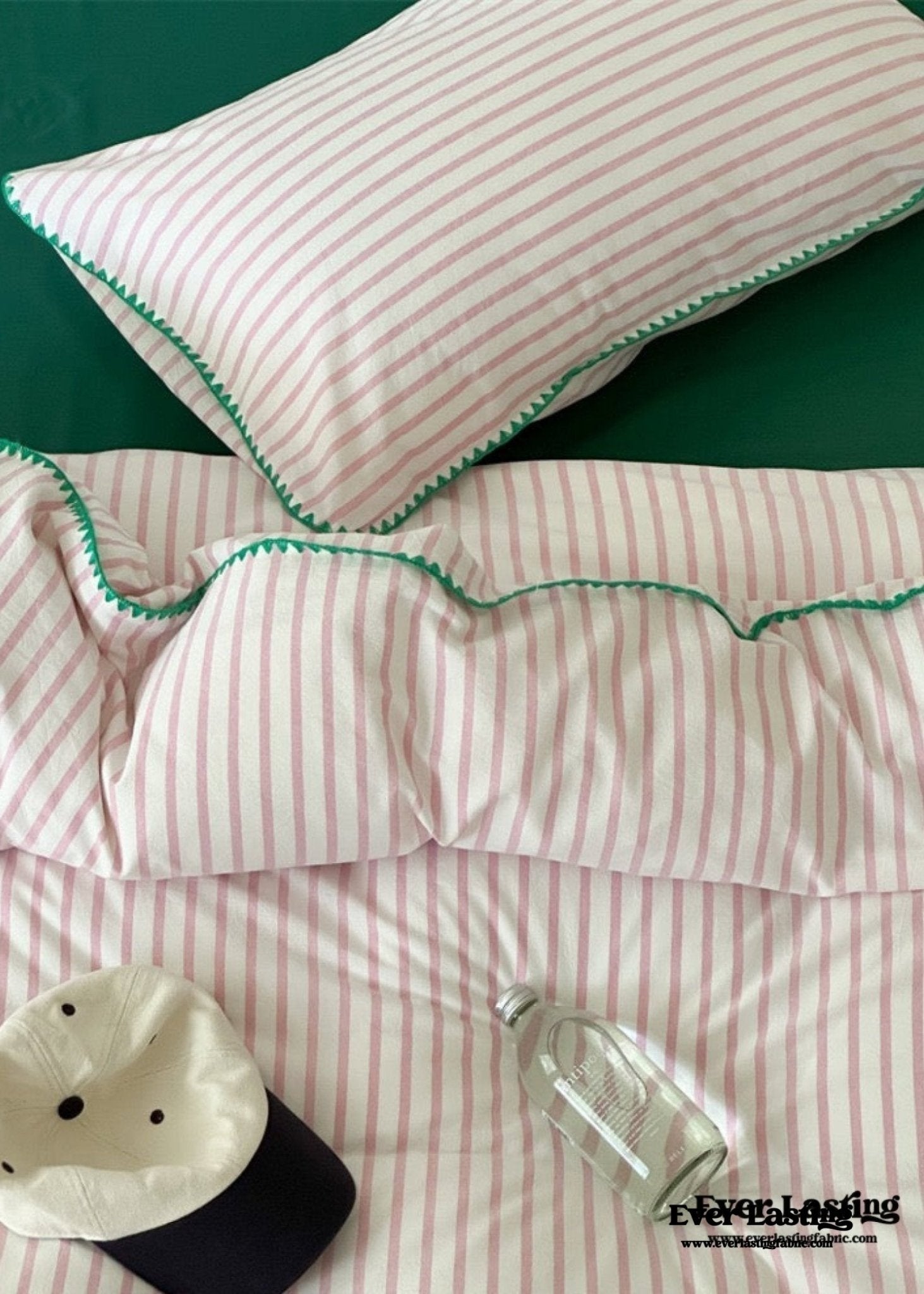 Pepper Candy Stripe Bedding Set / Light Green - Ever Lasting