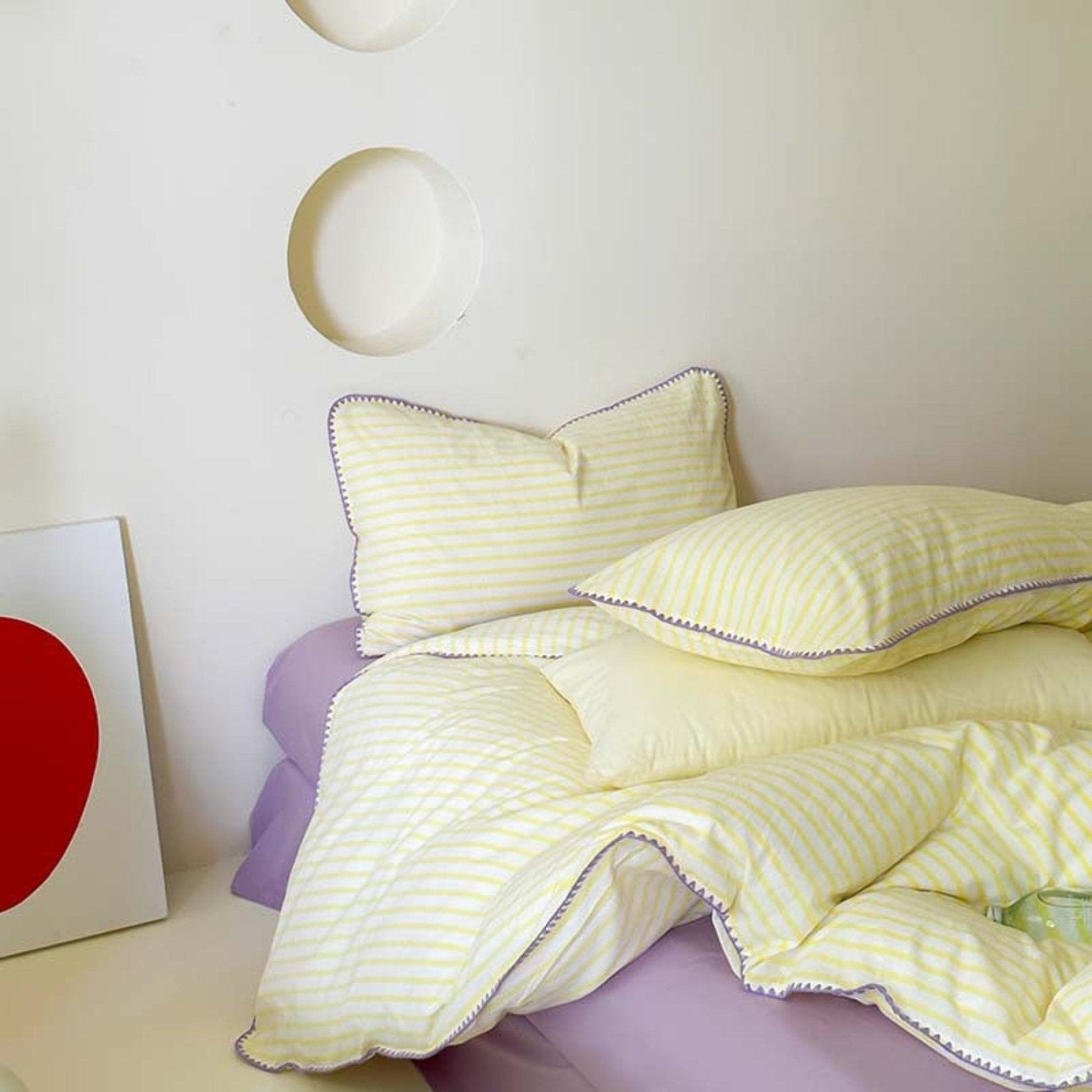 Pepper Candy Stripe Bedding Set / Purple + Green - Ever Lasting