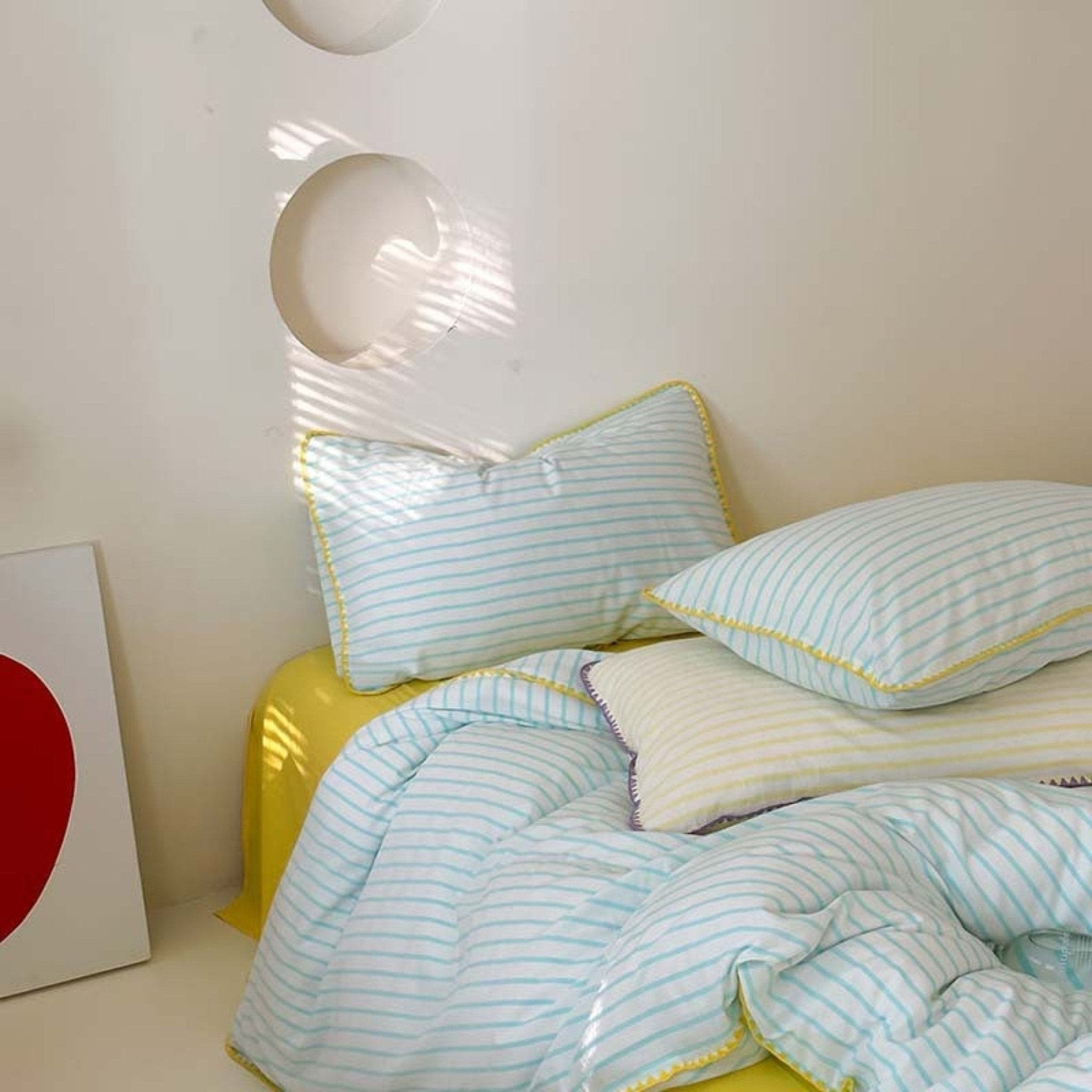 Pepper Candy Stripe Bedding Set / Purple + Green - Ever Lasting