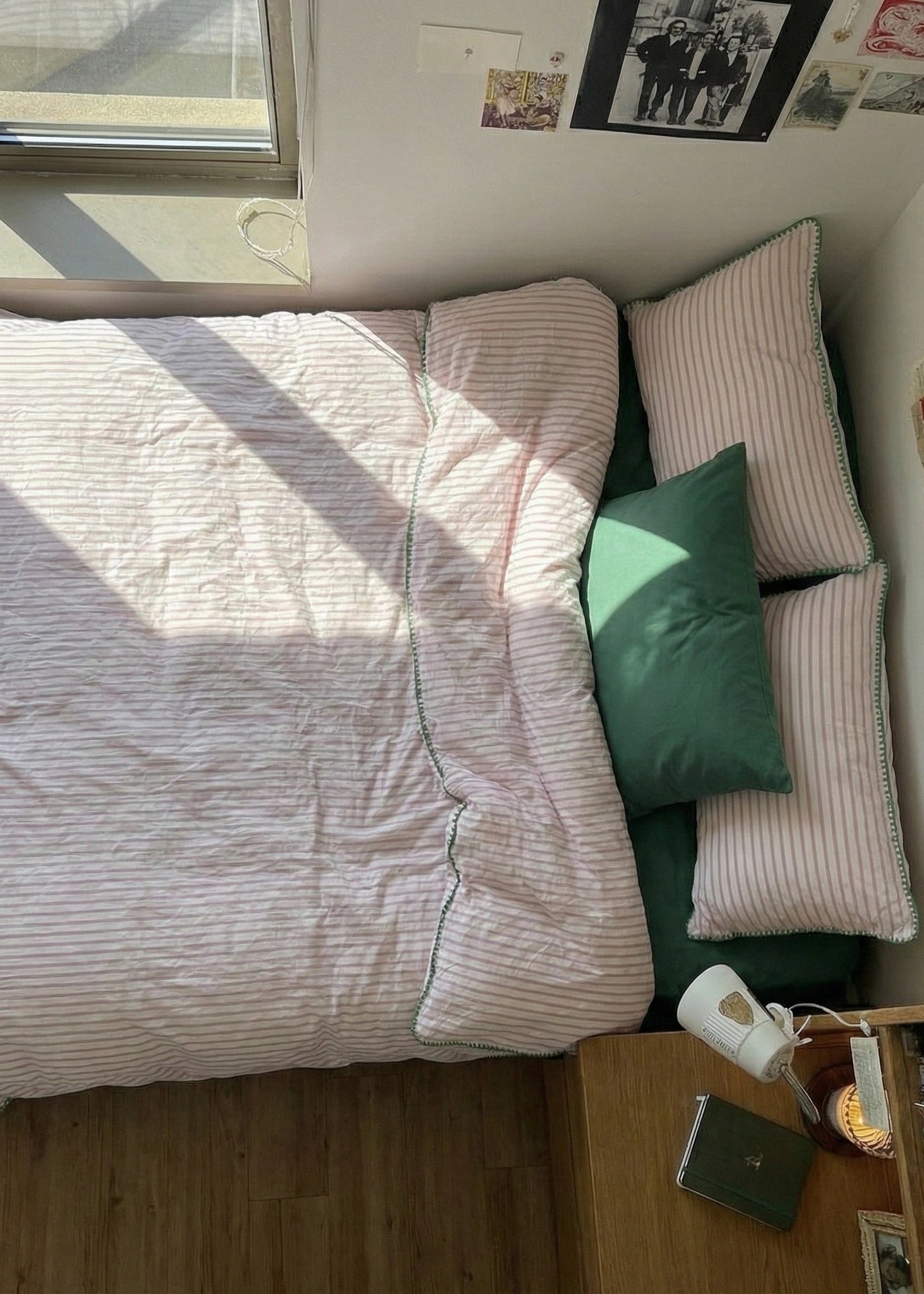  - Ever Lasting - Pepper Candy Stripe Dorm Bedding Set / Purple + Green - Bedding Set - Ever Lasting