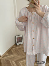 Pink Doll Kitty Long Sleeves And Pants Pajama Set Pajamas