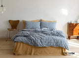 Plaid Bedding Set / Blue + Mustard - Best Stylish Bedding - Ever Lasting