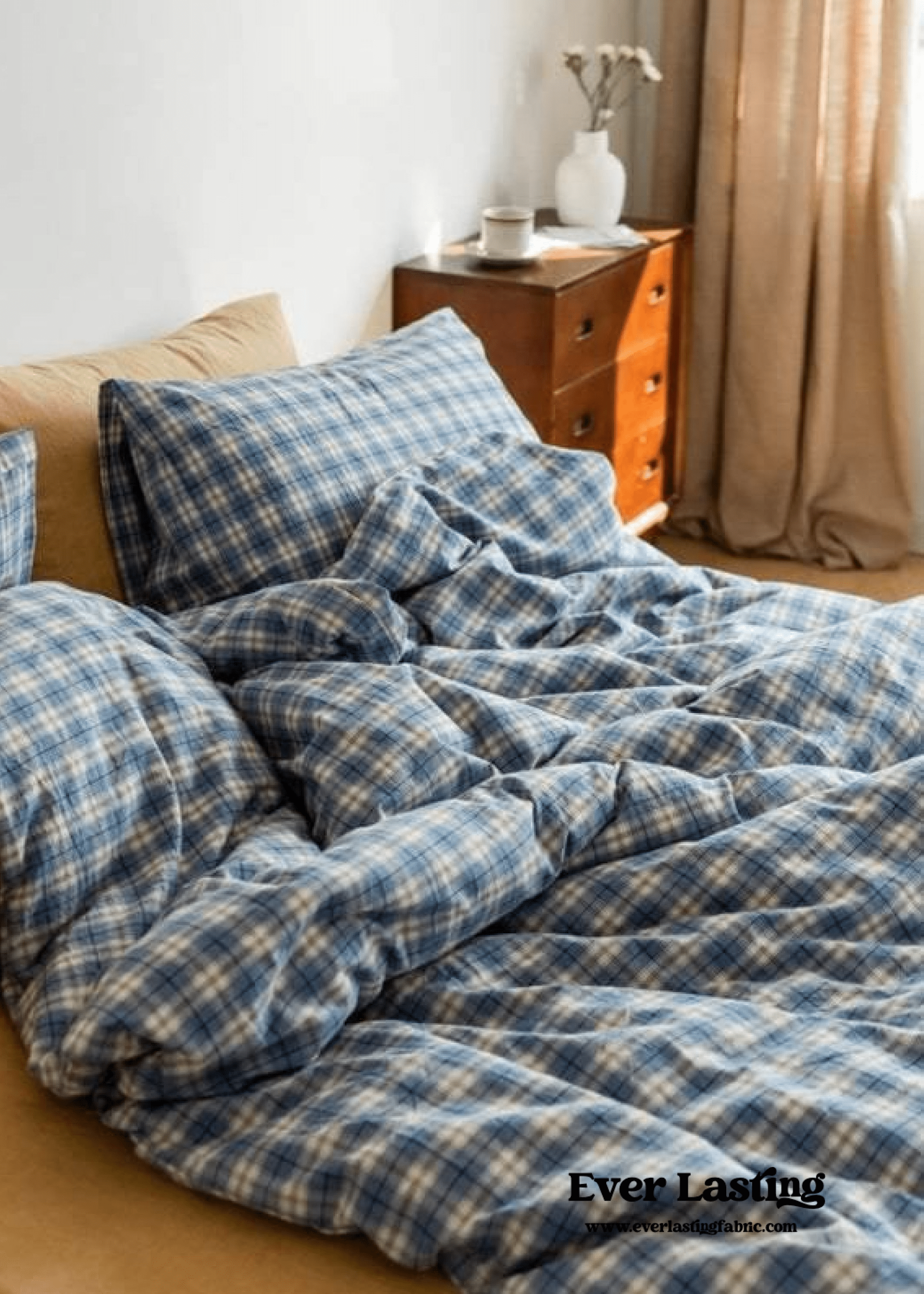  - Ever Lasting - Plaid Bedding Set / Blue + Mustard - Bedding Set - Ever Lasting