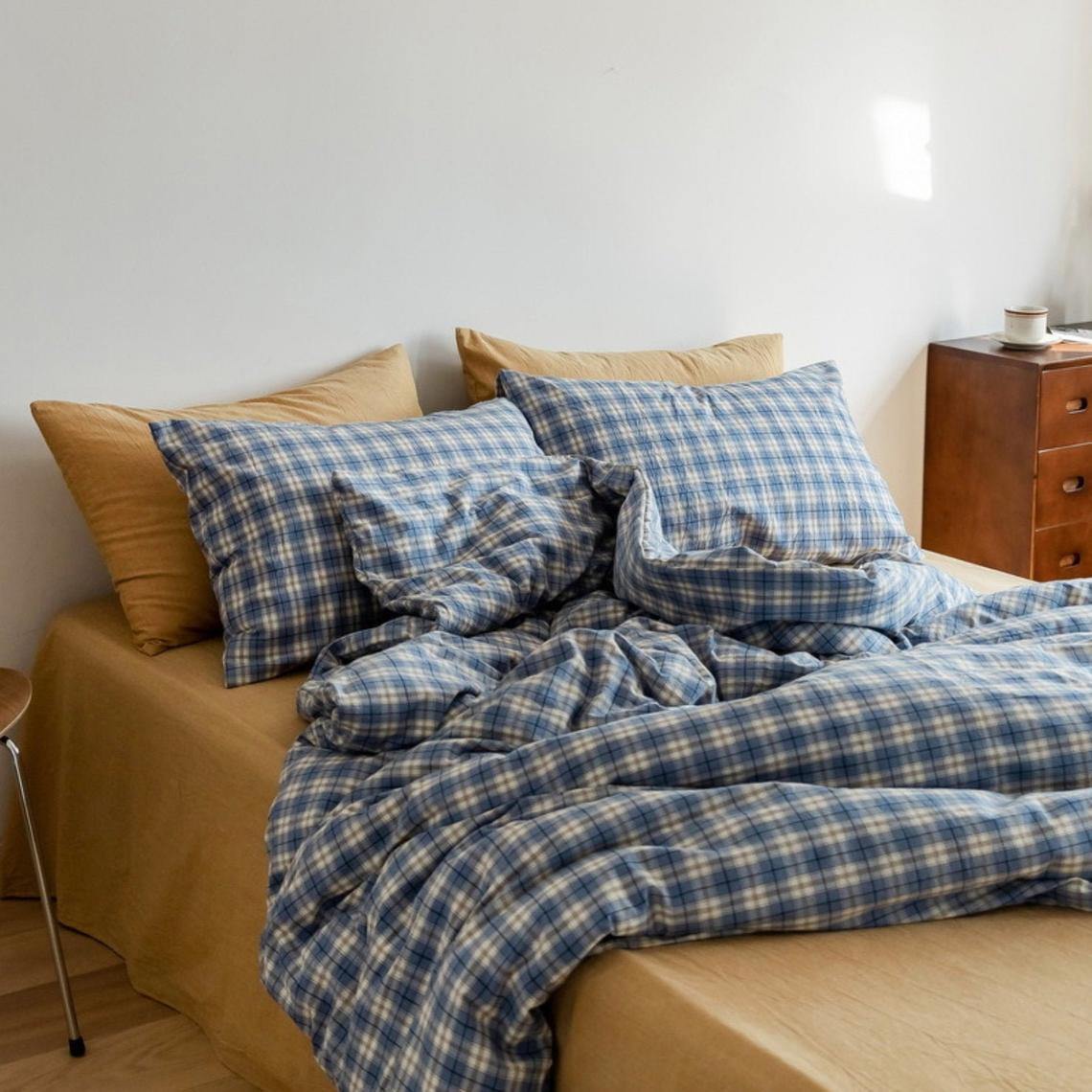  - Ever Lasting - Plaid Bedding Set / Blue + Mustard - Bedding Set - Ever Lasting