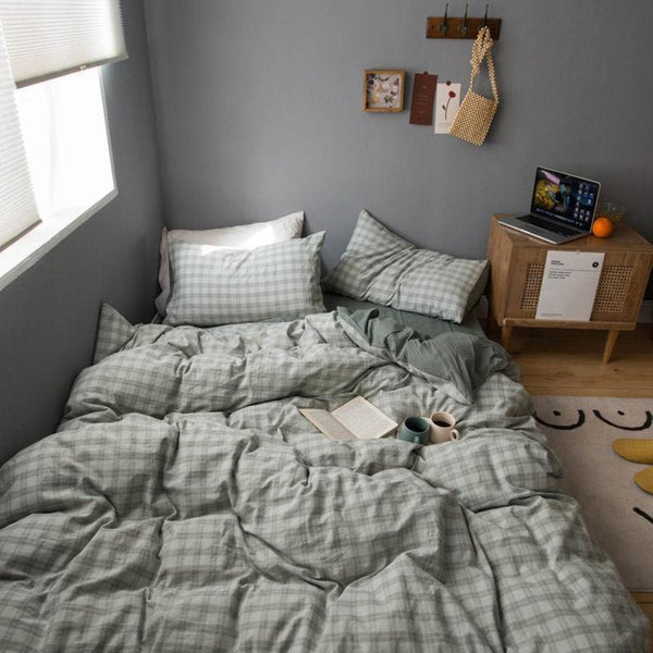 Plaid Bedding Set / Green - Best Stylish Bedding - Ever Lasting