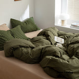Plaid Bedding Set / Moss Green