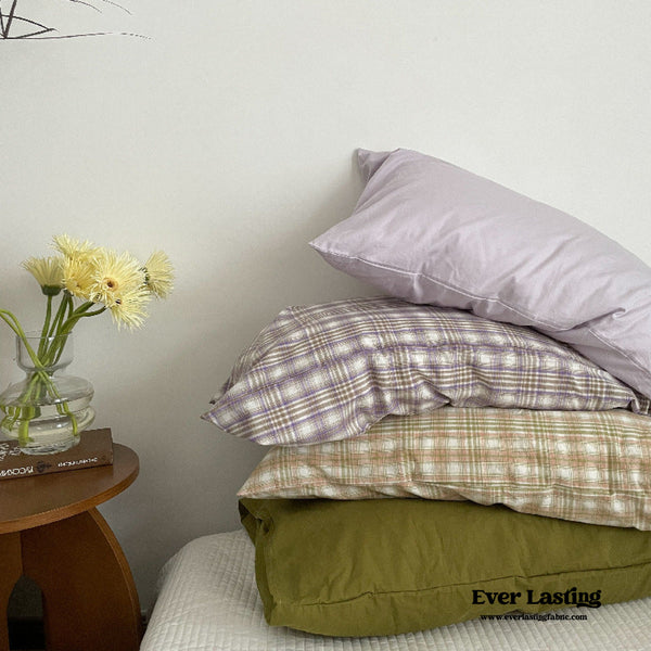 Duo Plaid Pillowcases (5 Colors)