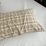 Duo Plaid Pillowcases (5 Colors) Beige Pink