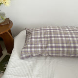 Duo Plaid Pillowcases (5 Colors) Purple