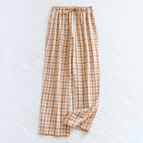 Plaid Washed Cotton Pajama Pants Brown / Small/Medium Pajamas