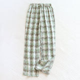 Plaid Washed Cotton Pajama Pants Gray + Green / Small/Medium Pajamas