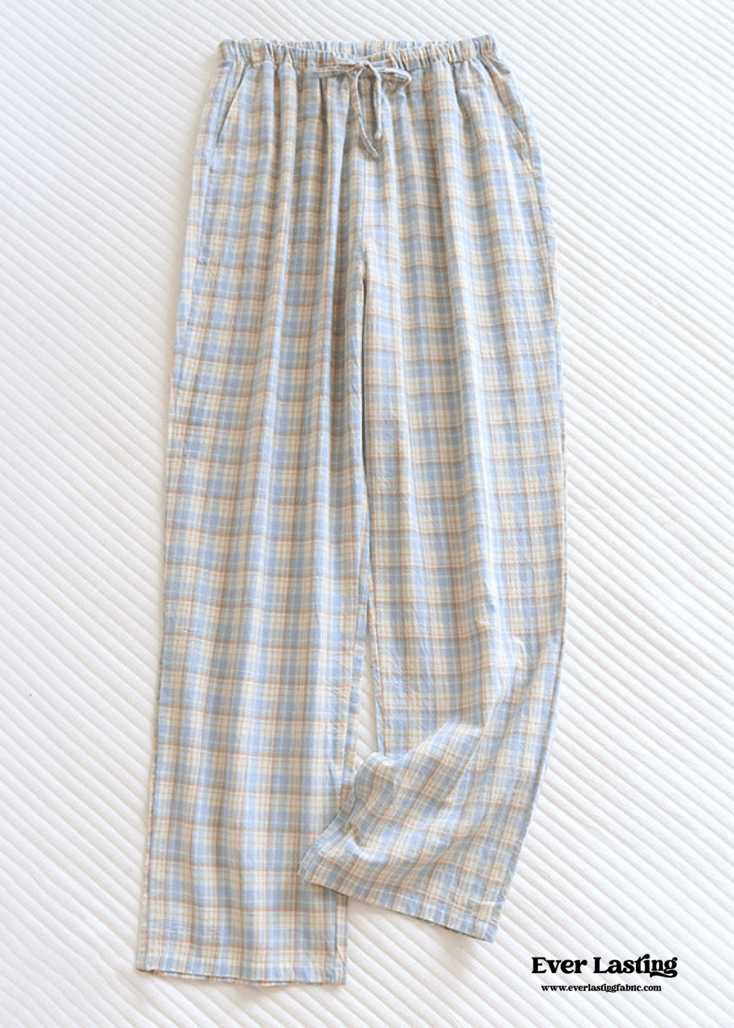 Plaid Washed Cotton Pajama Pants / Pink - Ever Lasting