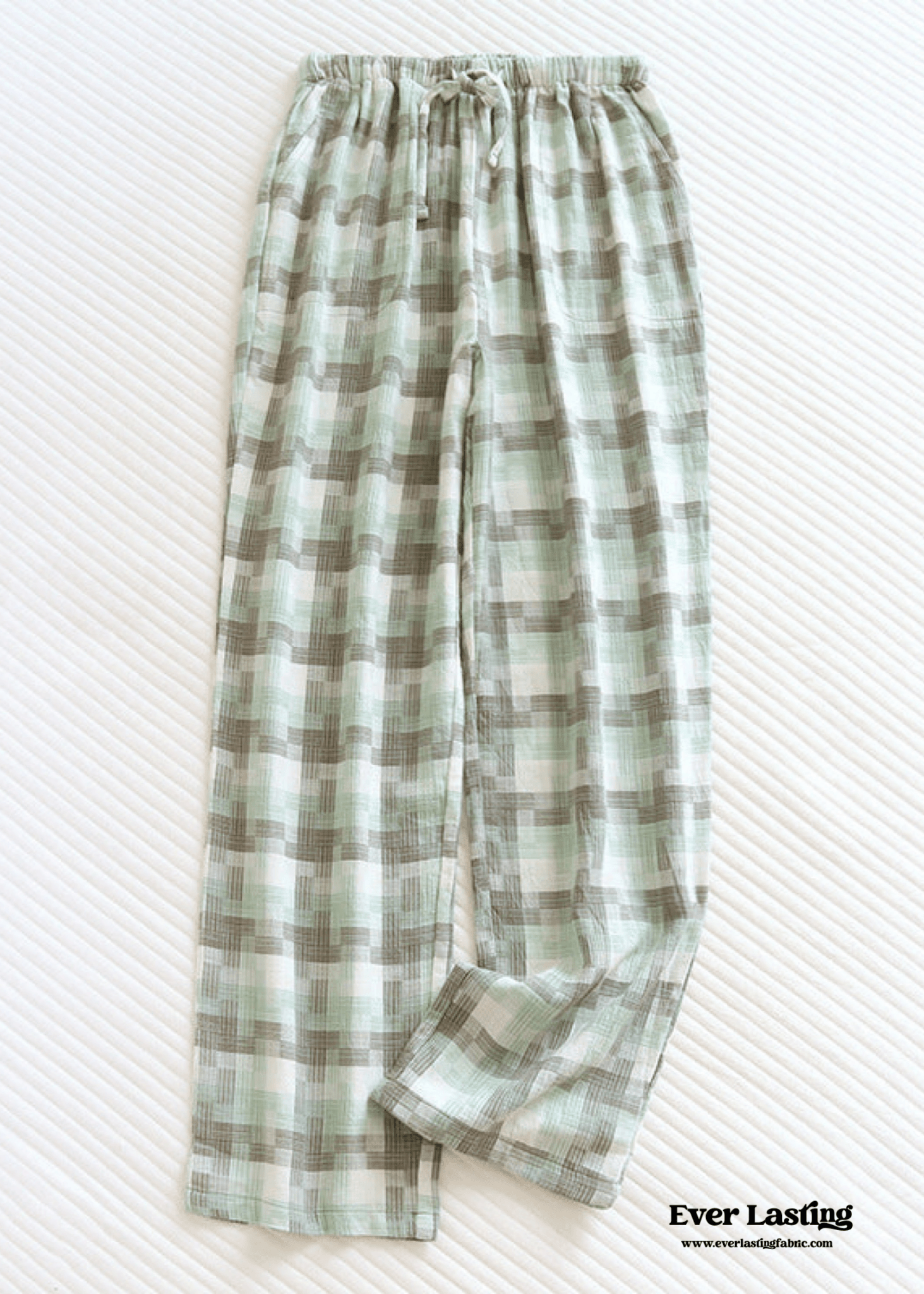 Plaid Washed Cotton Pajama Pants / Pink - Ever Lasting