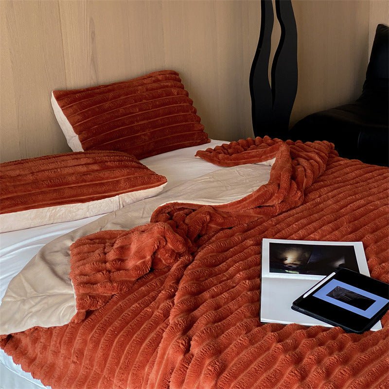  - Ever Lasting - Plush Cozy Jacquard Blanket / Blue - Blankets - Ever Lasting